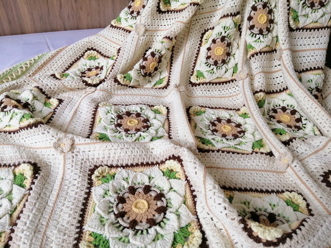 Handcrafted Crocheted Bedspread for Double Bed - Etsy