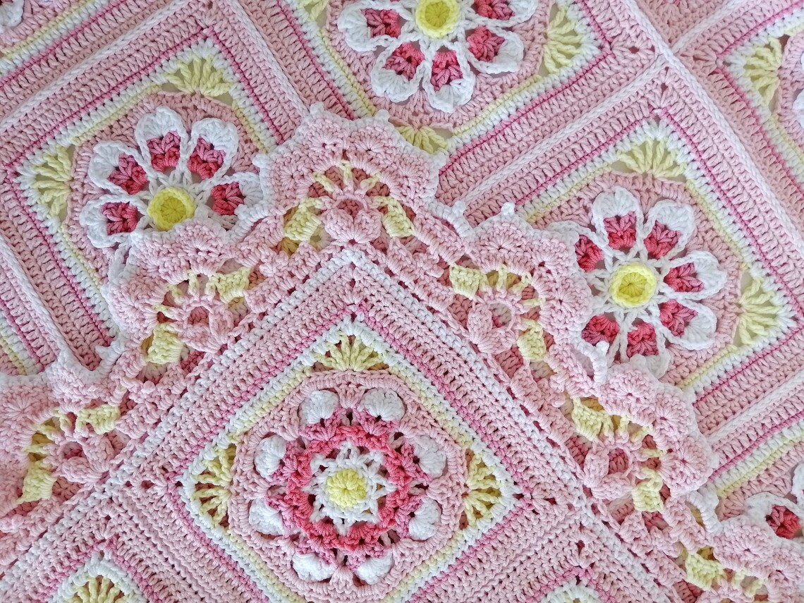 Crochet Baby Blanket Pink Baby Blankethand Crochet Baby Etsy