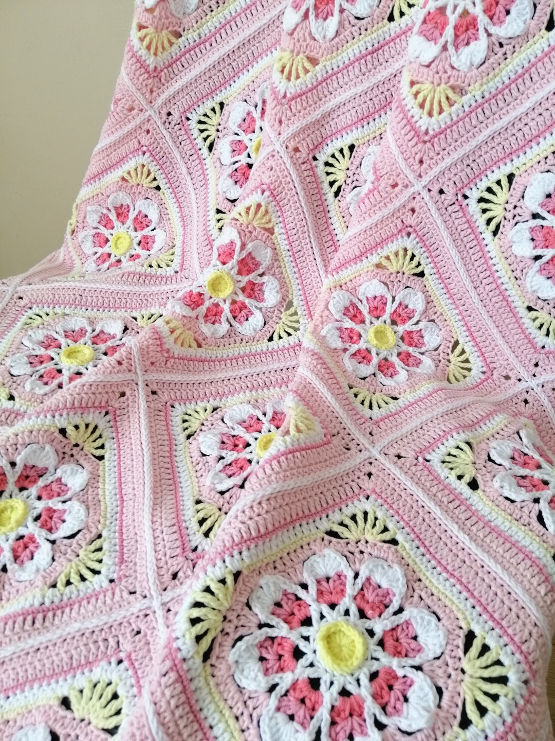 Crochet Baby Blanket, Pink Baby Blanket,hand Crochet Baby Blanket