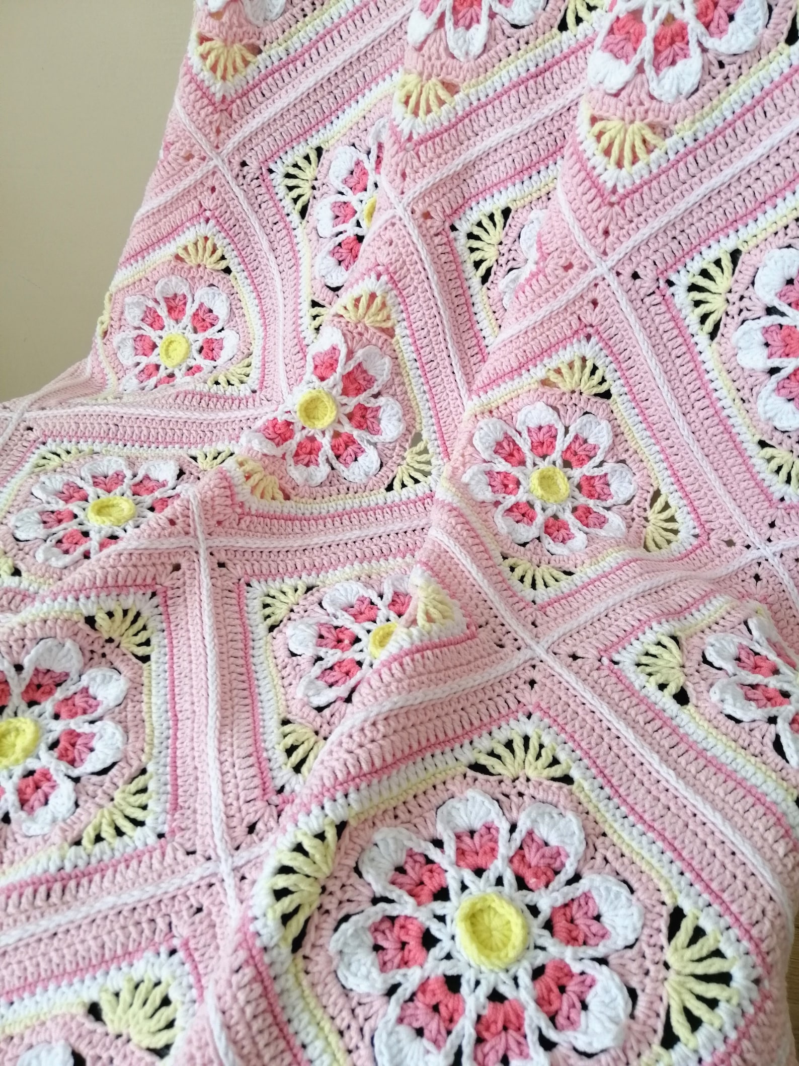 Crochet Baby Blanket Pink Baby Blankethand Crochet Baby Etsy UK