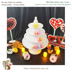 Wooden Macaron Tower: Dessert Stand for Wedding, Birthday, Shower