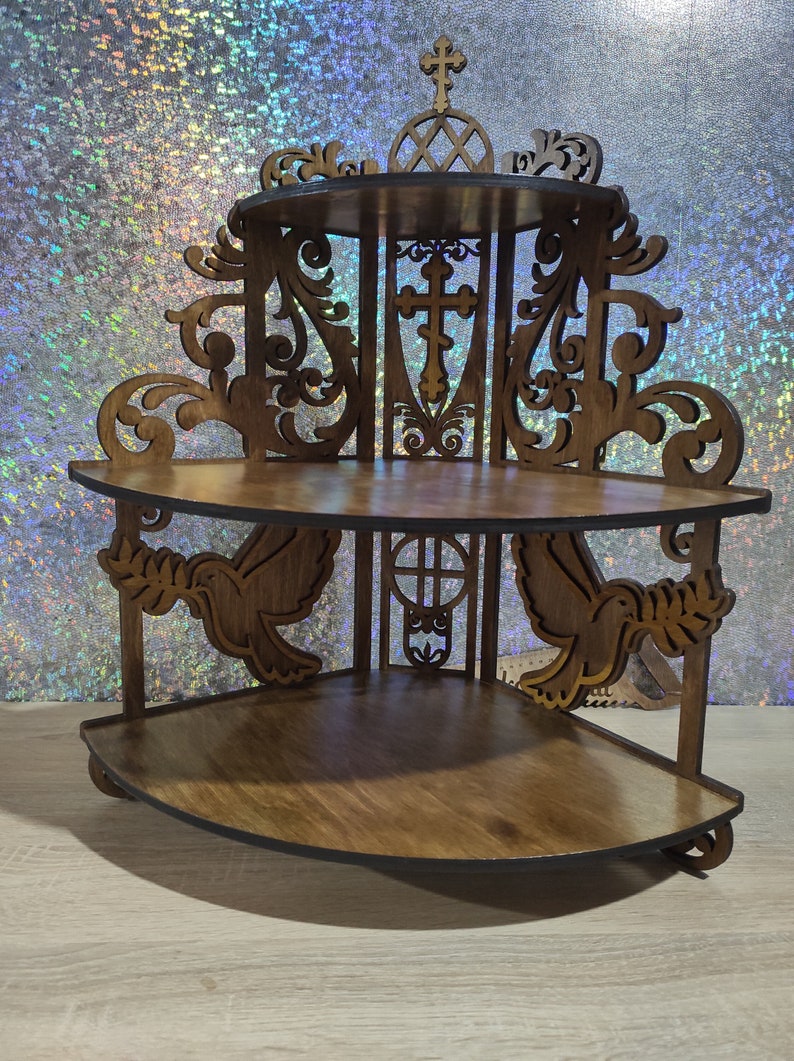 Wooden Corner Shelf Christian Home Altar Custom Wood Shelf Etsy Australia