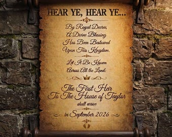 Ancient Rustic Scroll Personalized – Medieval Royal Paper Keepsake with Wooden Rods & Wax Seal