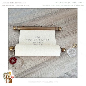 Customized rolled scroll Anniversary greeting gift paper scroll wood rods Wedding vows him her Love letter Engagement Greeting card Birthday