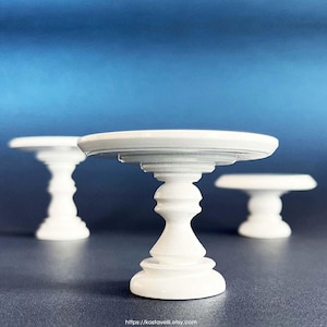 Support à gâteau en bois tourné à la main : piédestal à dessert blanc pour mariage