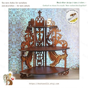 Corner Altar Shelf: Baltic Birch Wood Christian Home Icon Stand