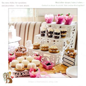 Wooden Cupcake Stand – Tiered Step Display for Weddings, Birthdays, Anniversaries, Showers Desserts Treats Stairs & Party Decor