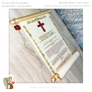 Custom Paper Scroll Baptism Greeting card Love letter card Valentines Anniversary Wedding vows him her Shower Engagement Art Wall hanging