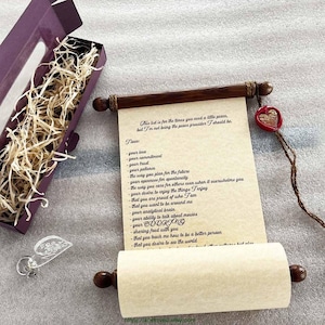 Custom Wax Seal Paper Scroll: Personalized Vows, Poem, or Letter