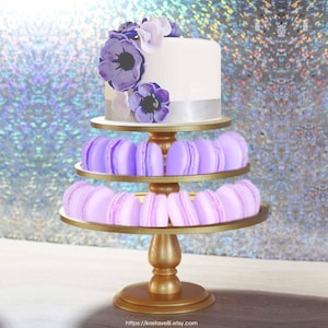 Wooden Macaron Tower: Tiered Dessert Stand for Wedding, Party, Bakery