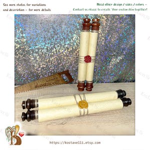 Custom paper scroll, rolled scrolls anniversary gift, paper scroll on wooden rods Wedding vows him her Love letter Engagement Greeting card