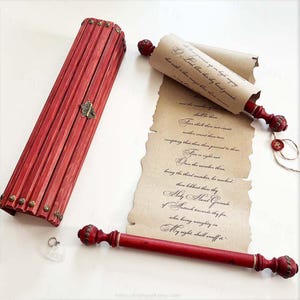 Handmade Medieval Paper Scroll: Custom Love Letter, Wedding Vows