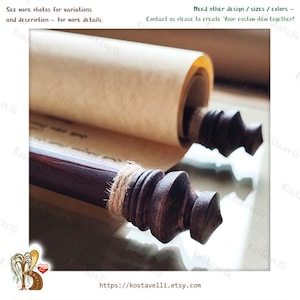 Custom scroll wooden rods rolled scrolls Love letter Wedding vows him her Valentines Anniversary Shower Engagement Greeting card Wall hang