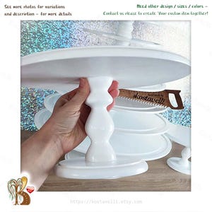 Handcrafted Wood Cake Stand: Modern Dessert Pedestal