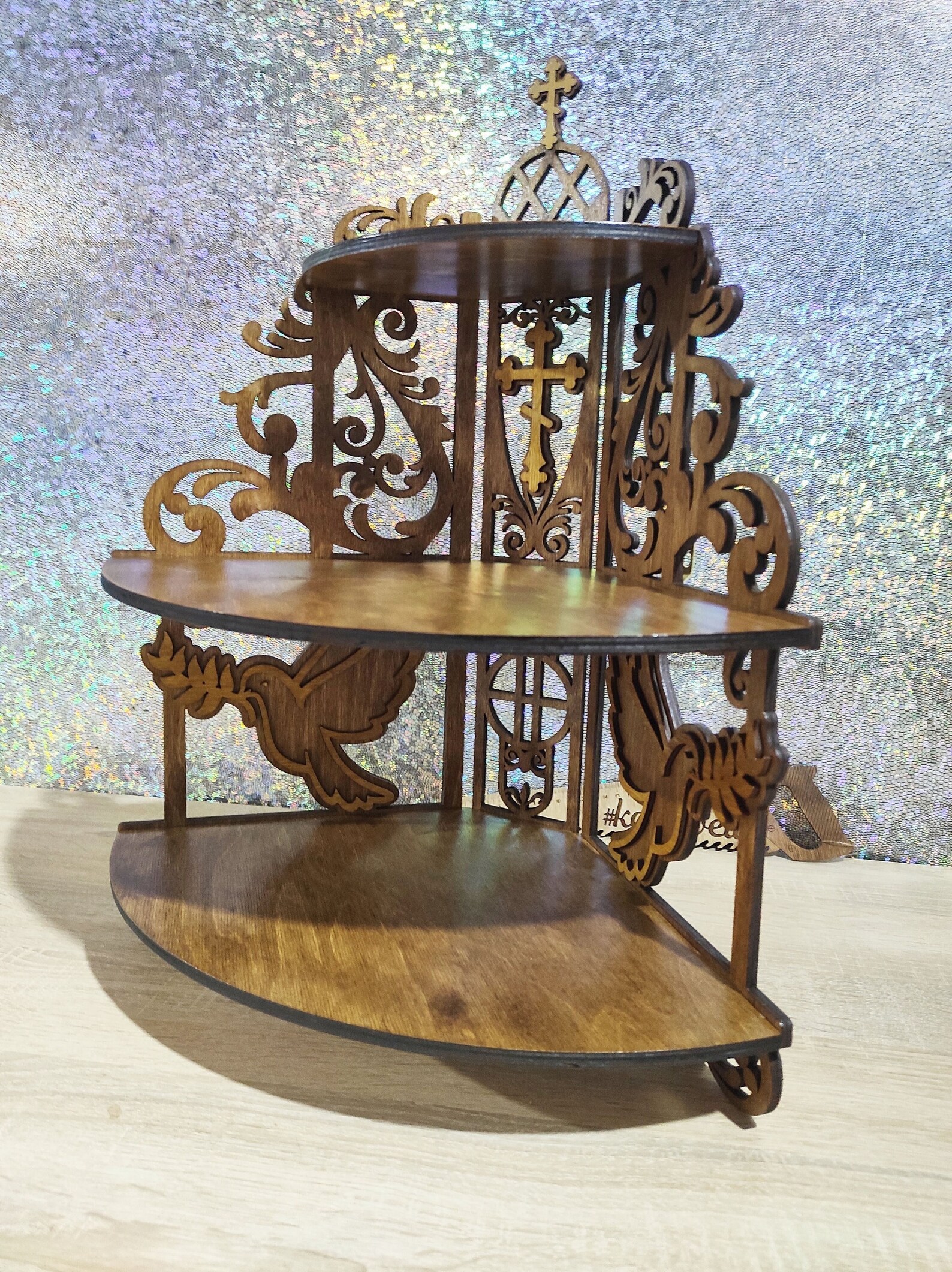 Wooden Corner Shelf Christian Home Altar Custom Wood Shelf Etsy Australia