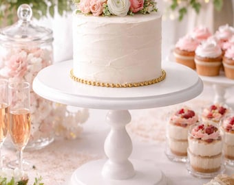 Cake Stand Wood – Round Riser Wedding Pedestal for Dessert Table