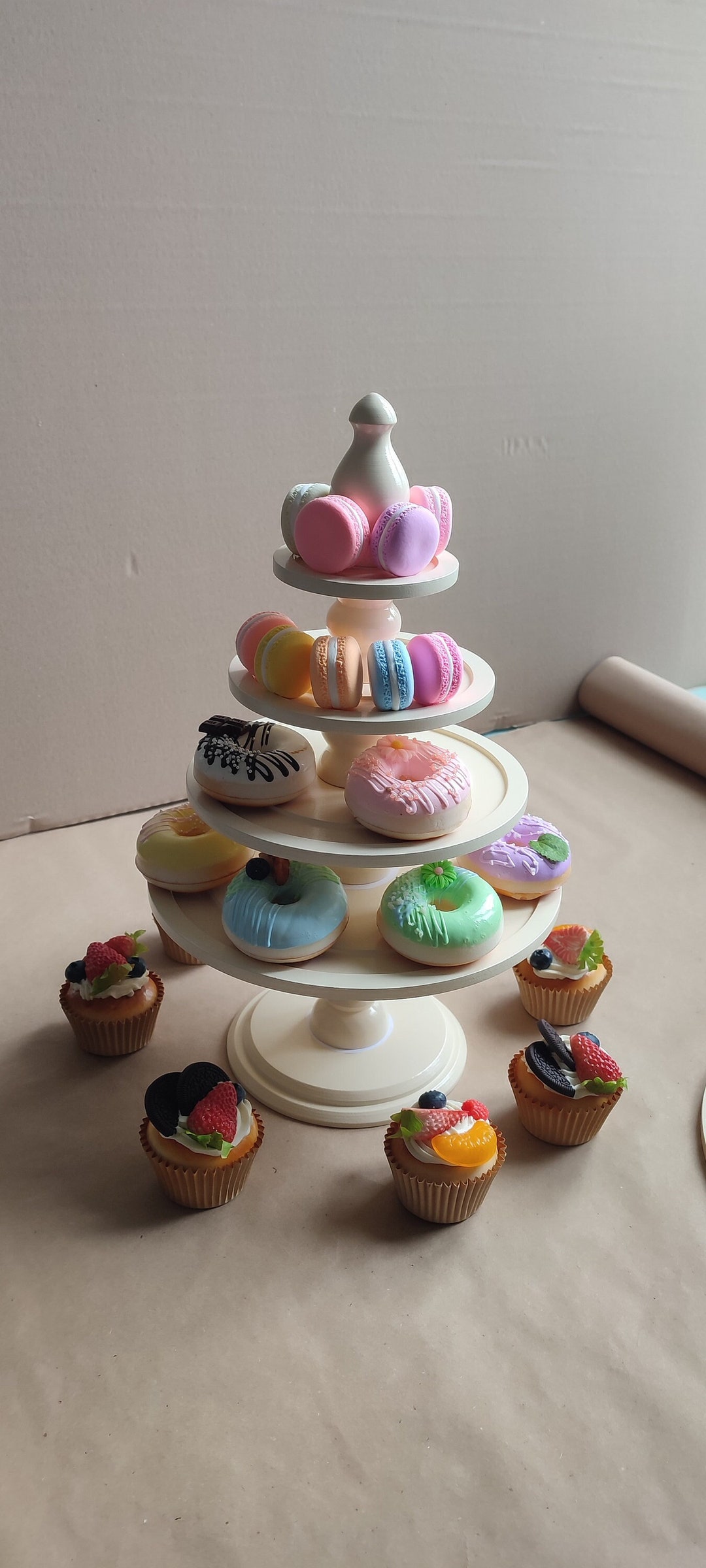 Macaron Tower Wood Macarons Stand Wooden Dessert Holder Etsy