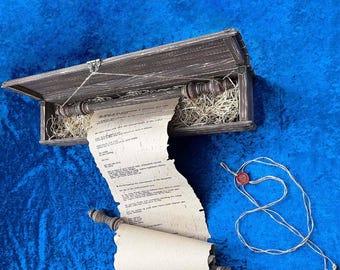Medieval Paper Scroll Ancient Wedding Anniversary Engagement Greeting Poem Myth Love Letter