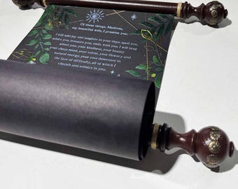 Personalized Medieval Love Letter Scroll | Custom Romantic Keepsake with Wooden Rods, Wax Seal