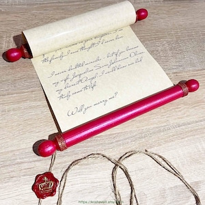 Pergamena di carta personalizzata: proposta di matrimonio, voti nuziali con sigillo di cera