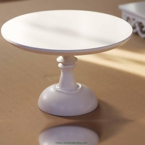 Support à gâteau moderne en bois - Base ronde blanche robuste de 10 à 16 pouces pour les mariages et les événements