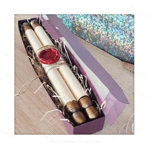 Paper scroll Anniversary gift Customized rolled scrolls on wooden rods Wedding vows for him for her Love letter Valentines Greeting card