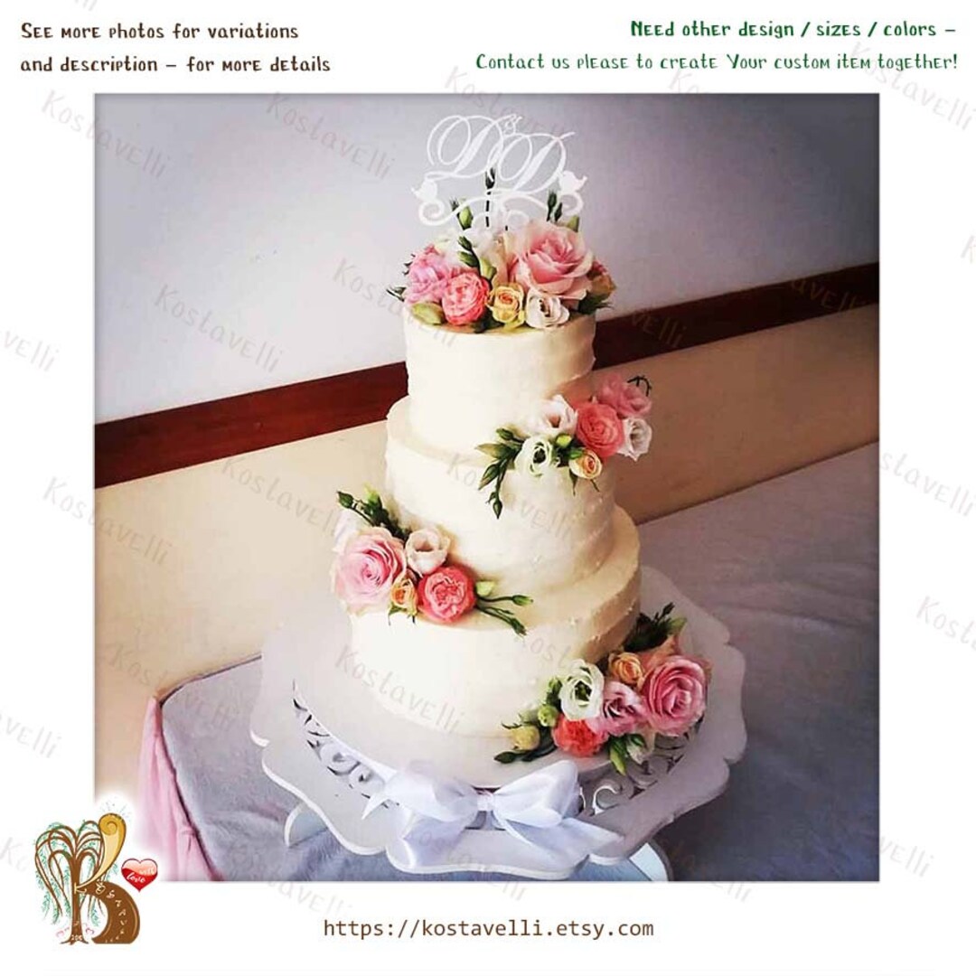 White Wooden Wedding Cake Stand: Elegant Modern Dessert Display - Etsy