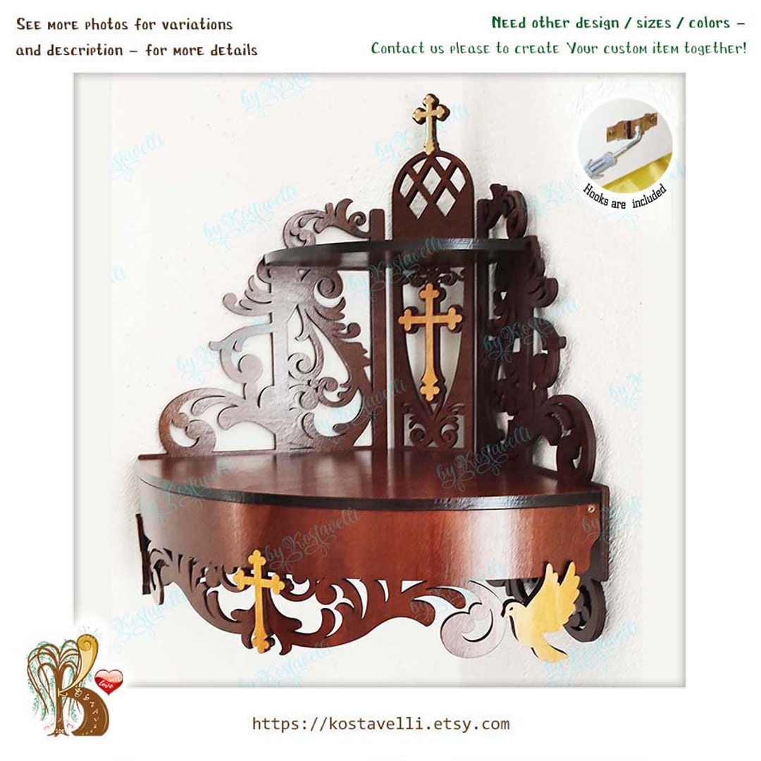 Walnut Float Corner Altar Display Shelf Wooden Home Altar Temple ...