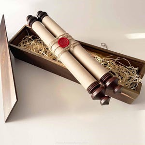 Wooden Gift case for Our paper scrolls