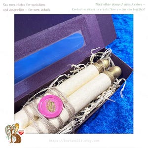 Customized rolled scroll Anniversary gift greeting paper scroll on wooden rods Wedding vows him her Love letter Engagement Greeting card