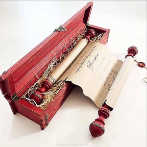 Rustic wooden Gift box for Our paper scrolls