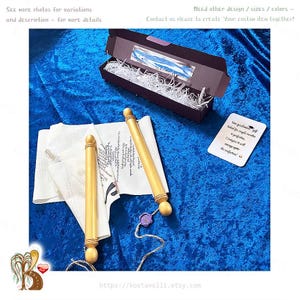 Custom Fabric Scroll Love letter card wood rods Valentines Anniversary Wedding Shower Engagement Retirement Graduation Greeting card Wall