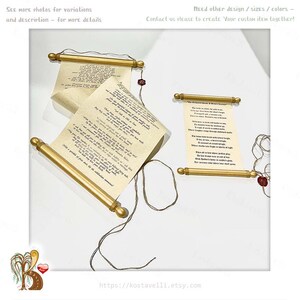 Paper Scroll Love letter Custom Greeting card wood rod Valentines Anniversary Wedding vows him her Shower Engagement Family Art Wall hanging