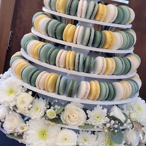 Wooden Macaron Tower: 10-Tier Dessert Stand for Wedding, Shower, Birthday