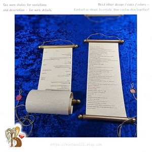 Custom Paper Scroll Anniversary rolled wood rod Wedding vows him her Love letter Valentines Shower Engagement Greeting card Art Wall hanging
