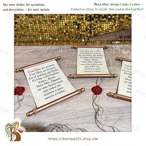 Custom paper scroll rolled wooden rod Wedding vows him her Love letter Valentines Anniversary Shower Engagement Greeting card Wall print Art