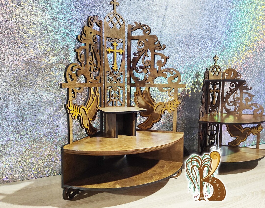 Wooden Corner Shelf Wood Shelf for Statues Jesus Virgin Etsy