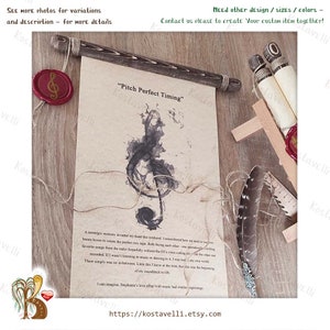 Customized rolled scroll Anniversary greeting gift paper scroll on wooden rods Wedding vows him her Love letter Engagement Greeting card