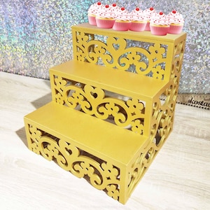 Wooden Cupcake Stand: Tiered Dessert Display for Wedding Treat Table