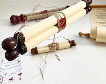 Personalized Wedding Vow Scroll: Custom Love Letter Anniversary Keepsake