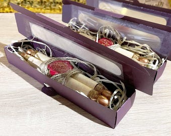 Gift Box & Custom Wax Seal for Our Paper Scrolls