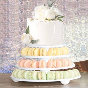 Wooden Macaron Tower: Wedding Dessert Stand, Sweet Bar Display