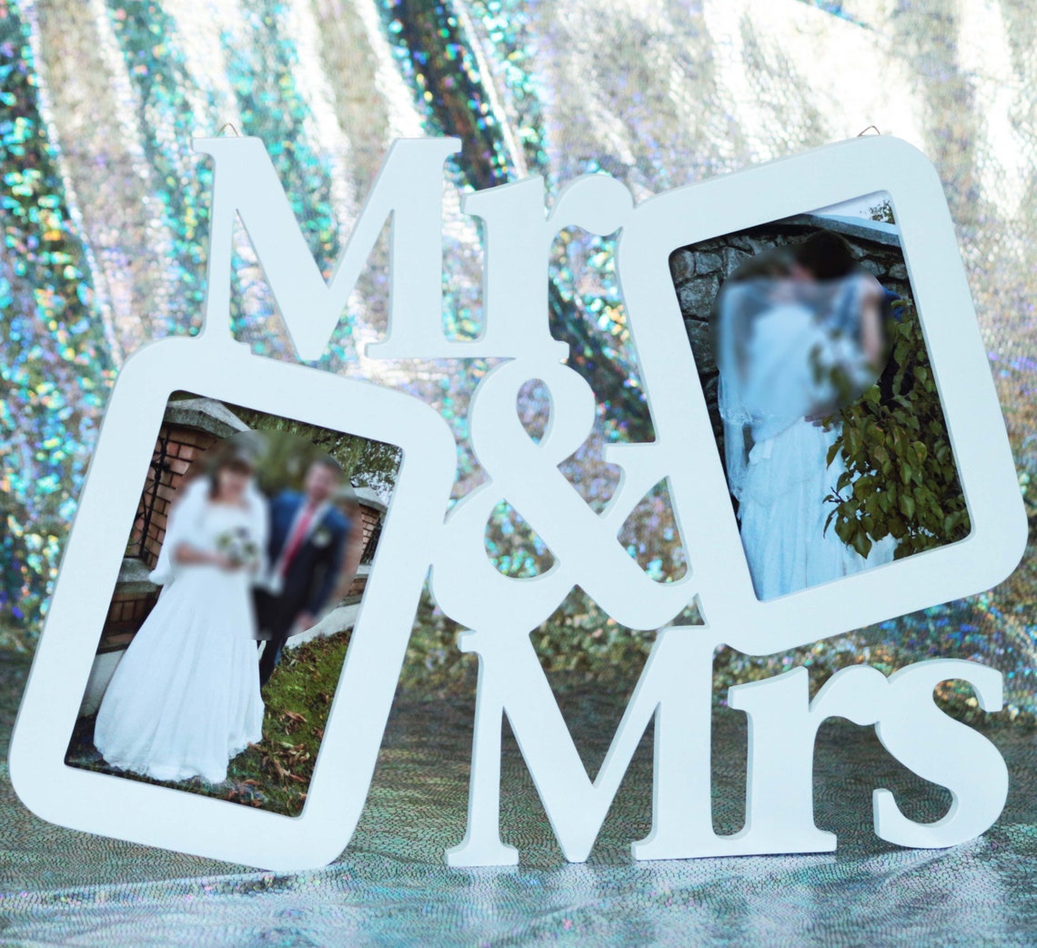 Mr and Mrs Frame Wedding Picture Frame Anniversary Photo Etsy