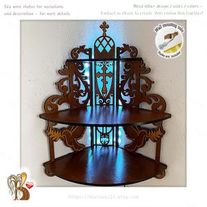 Corner Altar Wooden Shelf | Icons Display Christian Catholic Orthodox Home Prayer Gift Iconostasis Shrine