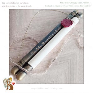 Blank Paper scroll Long on wood rods Wall roll up rolled long blank paper Art Wedding speech vows Love letter Renaissance Anniversary gift