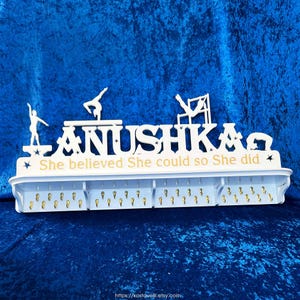 Personalized Medal Holder – Custom Wall Wooden Trophy Shelf Medal Hanger for Sports Awards Display | Gift for Kids & Adults