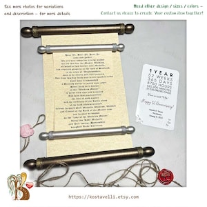 Custom paper scroll rolled wood Wedding vows him her Love letter Valentines Anniversary Shower Engagement Greeting card Wall Paper scroll