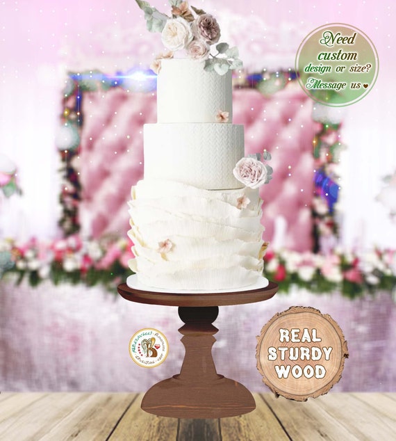 Cake Stand Wood Modern Cake Stand Wedding Cake Stand White Cake Stand Cake Plate Round Cake Stand Cake Pedestal Wood Stand Etsy