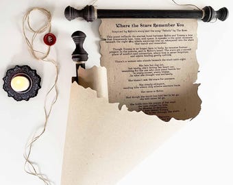 Personalized Poem Paper Scroll: Love Letter, Wedding Vows on Wooden Rods