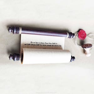 Custom Rolled Scroll Wedding Vows – Personalized Love Letter with Wooden Rods | Anniversary, Engagement, Shower Gift for Him or Her